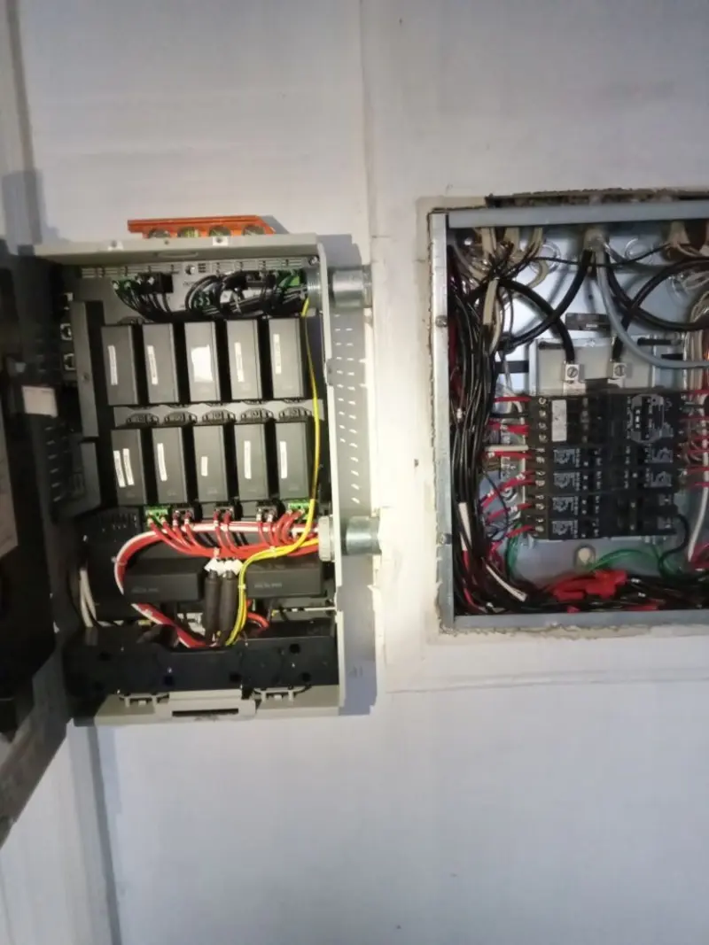Electrical panel upgrade completed for Security Camera Wiring in Coralville